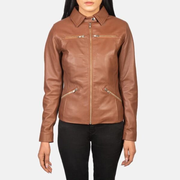 Reida Maroon Leather Bomber Jacket