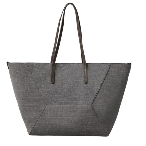 BRUNELLO CUCINELLI COTTON AND LINEN CANVAS SHOPPER BAG WITH MONILIBRUNELLO CUCINELLI COTTON AND LINEN CANVAS SHOPPER BAG WITH MONILI