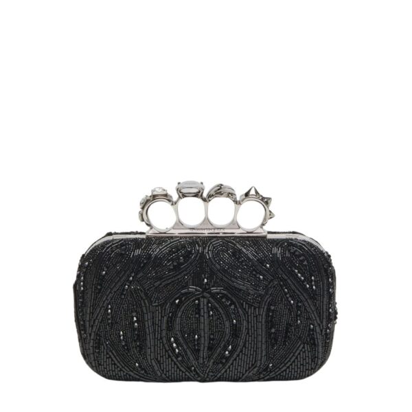 ALEXANDER MCQUEEN WOMEN’S KNUCKLE CLUTCH IN BLACK