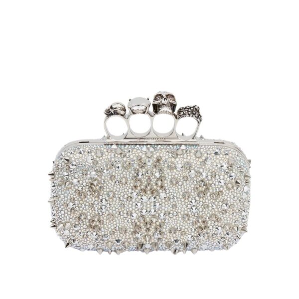 ALEXANDER MCQUEEN WOMEN’S KNUCKLE CLUTCH IN WHITE
