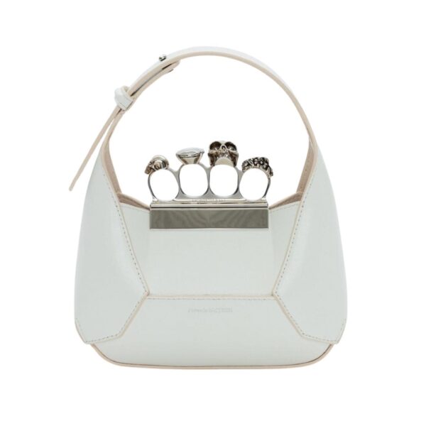 ALEXANDER MCQUEEN WOMEN’S THE JEWELLED HOBO MINI BAG IN IVORY