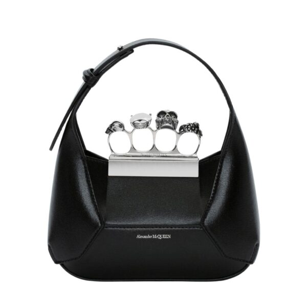 ALEXANDER MCQUEEN WOMEN’S THE JEWELLED HOBO MINI BAG IN BLACK