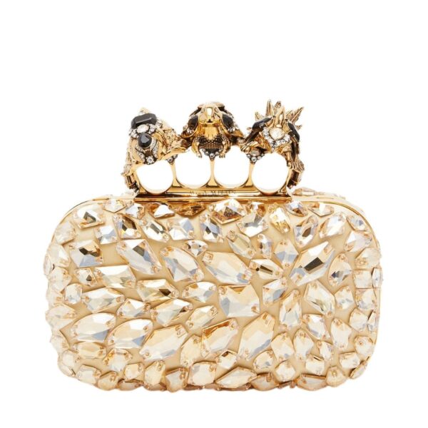 ALEXANDER MCQUEEN WOMANS BOSCH KNUCLE CLUTCH IN GOLD