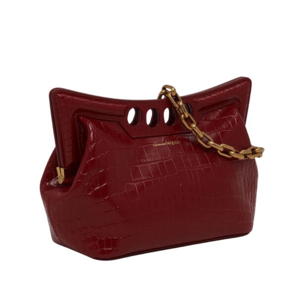ALEXANDER MCQUEEN WOMEN’S THE PEAK BAG MINI WITH CHAIN IN DARK RED