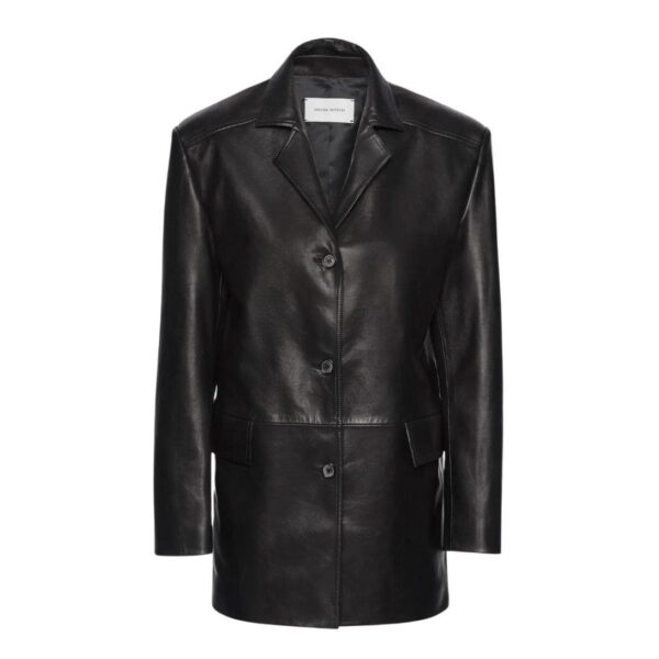 MAGDA BUTRYM LEATHER CAR JACKET IN BLACK