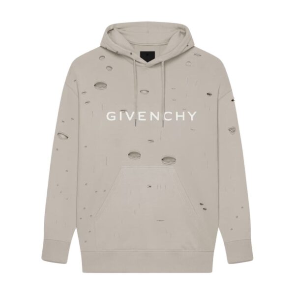 GIVENCHY OVERSIZED HOODIE IN DESTROYED FLEECE