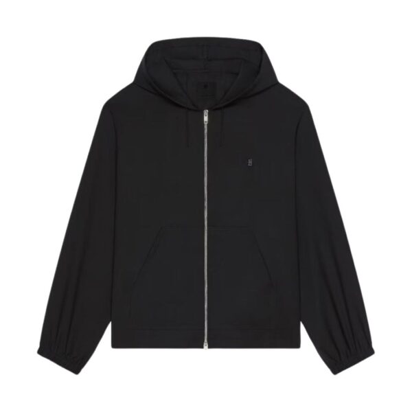GIVENCHY ZIPPED HOODIE IN WOOL WITH 4G DETAIL
