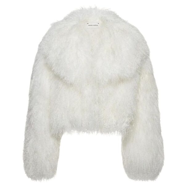 MAGDA BUTRYM SHORT SHAG SHEARLING COAT IN CREAM