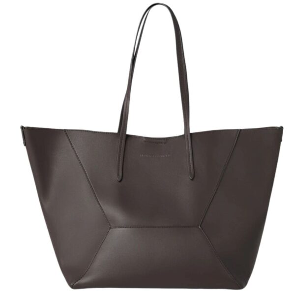 BRUNELLO CUCINELLI CALFSKIN SHOPPER BAG WITH MONILI