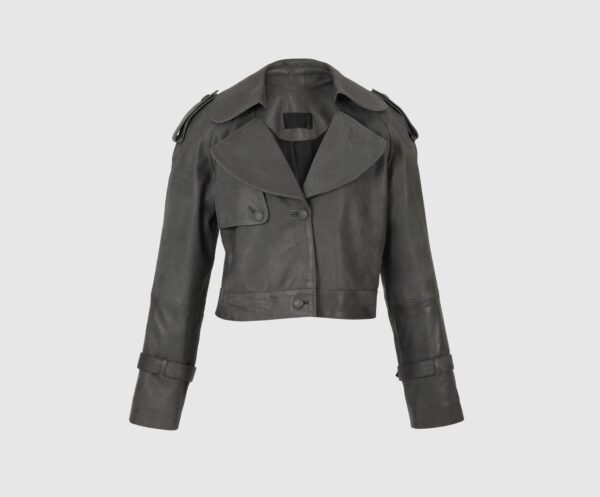 Audax Leather Jacket Washed Grey