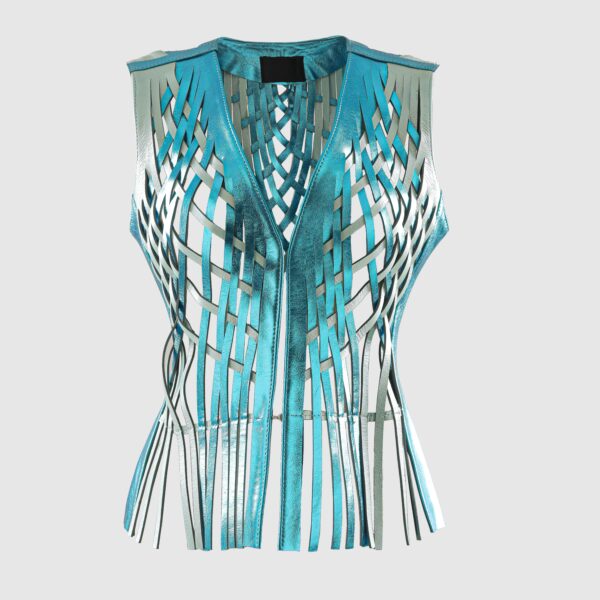 Attalea Leather Vest II Electric Blue