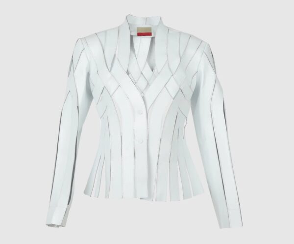 Brianna Leather Jacket White