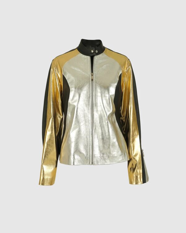 Aurora Leather Jacket Metallic