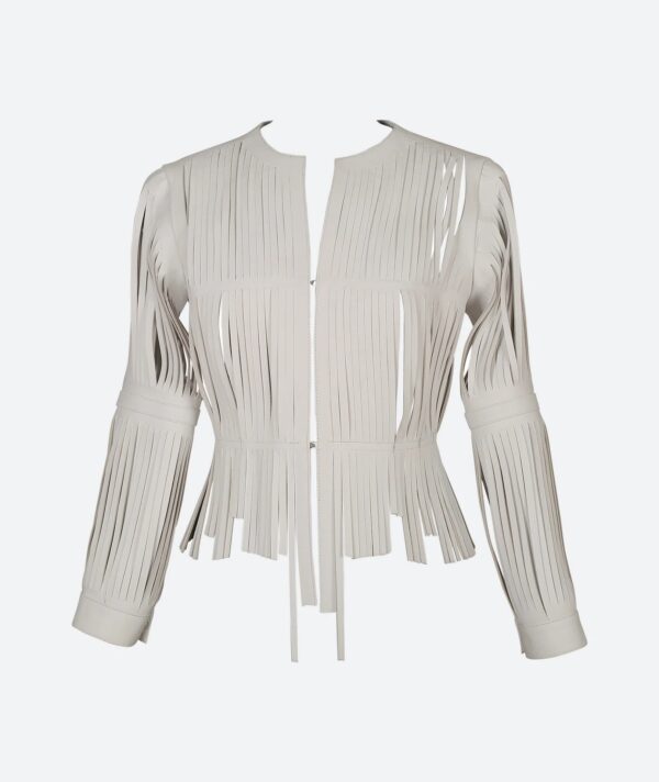 Ayla Leather Jacket White