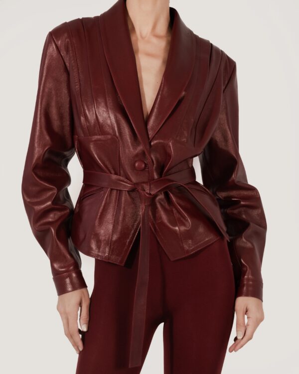 Damian Leather Jacket Burgundy