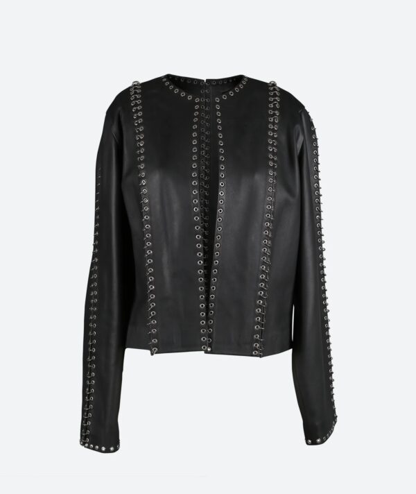 Chrome Leather Jacket Black