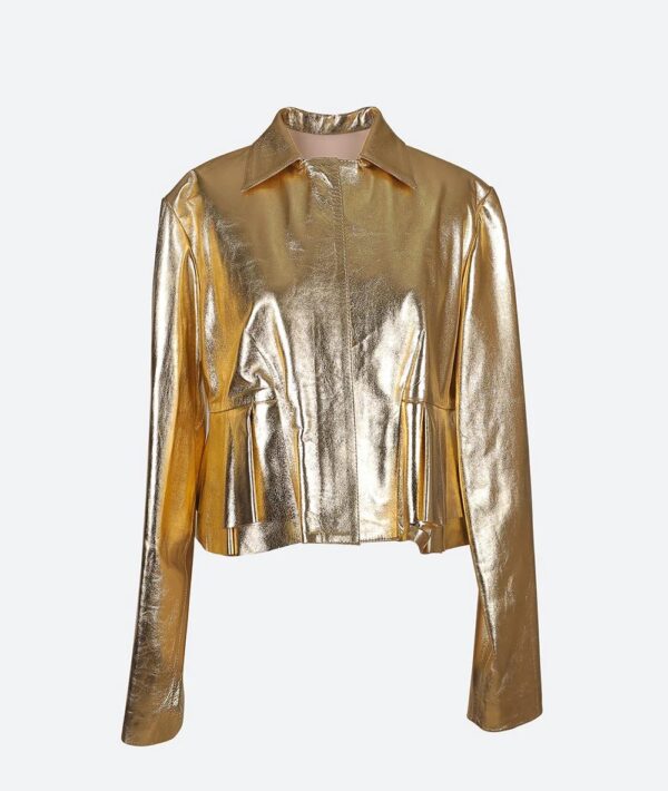 Rayon De Soliel Leather Jacket Gold