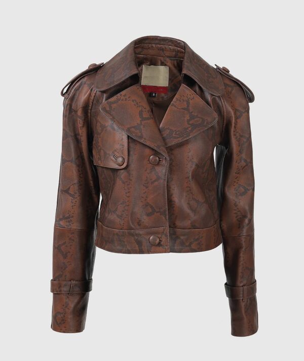 Audax Leather Jacket Snake Print